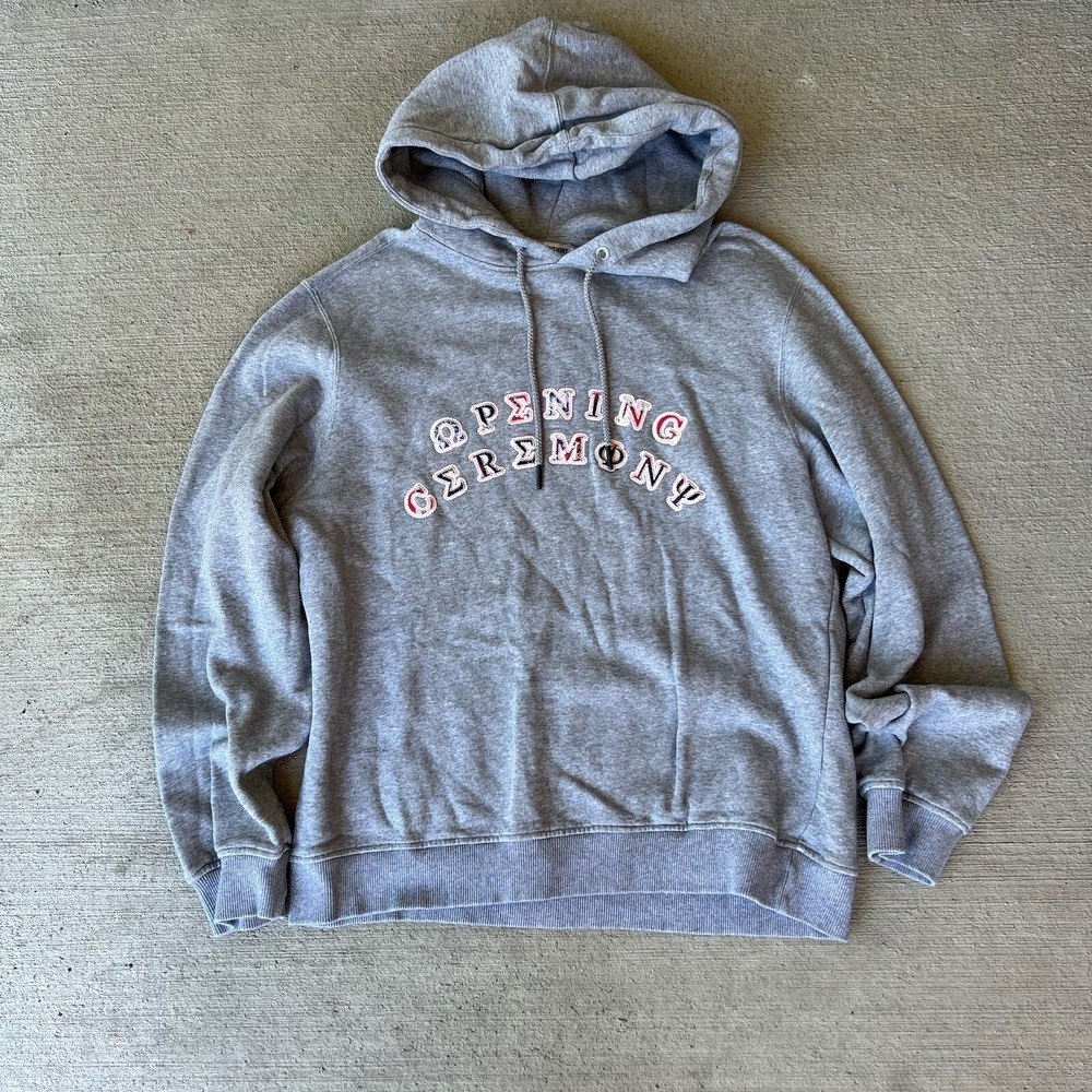 Opening‎ Ceremony Women's Gray Graphic Logo Hoodie Sweatshirt Size M